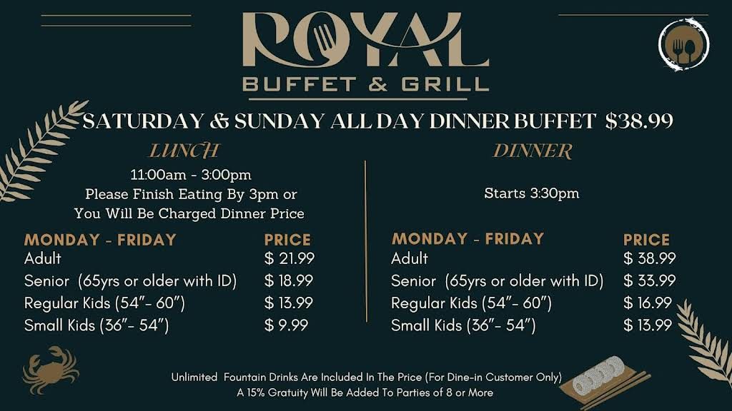 Royal Buffet & Grill Menu 1