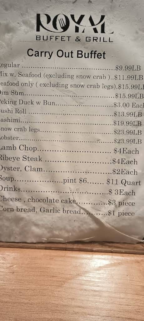 Royal Buffet & Grill Menu 5